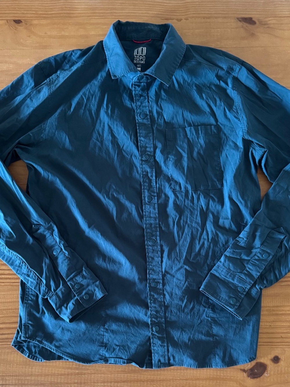 Topo Designs, Long Sleeve, River Shirt, Blue, Men's, Medium